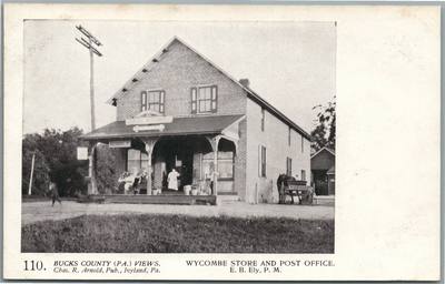 BUCKS CO VIEWS ARNOLD BROS. WYCOMBE STORE &amp; POST OFFICE ANTIQUE POSTCARD #110