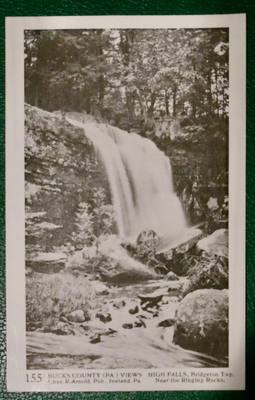 VTG POSTCARD Bucks County PA Views BRIDGETON HIGH FALLS POSTCARD 155 ARNOLD