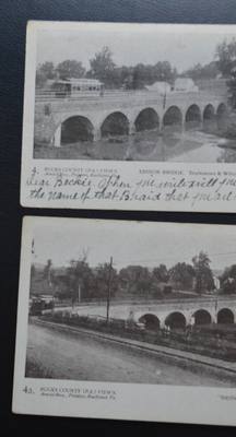 Two Arnold Bros. Edison Bridge Postcards Bucks County PA (Cards 4&amp;4a) One Posted