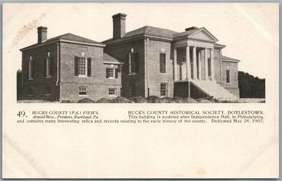 BUCKS CO. PA ARNOLD BROS. DOYLESTOWN HISTORICAL SOCIETY ANTIQUE POSTCARD # 49