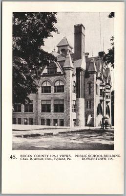 DOYLESTOWN PA PUBLIC SCHOOL BUCKS CO. VIEWS ARNOLD BROTHERS ANTIQUE POSTCARD