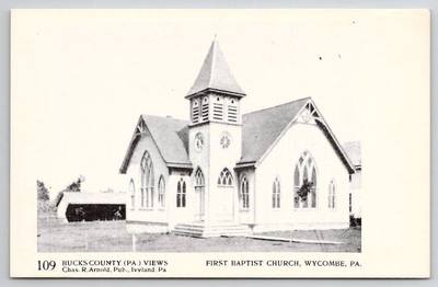Wycombe PA First Baptist Church 1978 Wash. Co Cross Card Coll Club Postcard C49