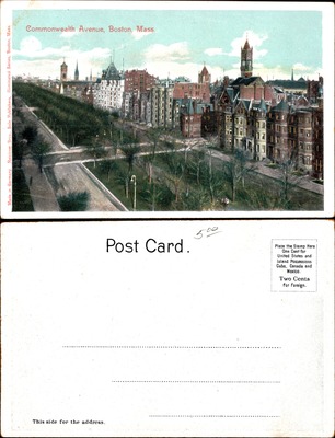 Commonwealth Avenue panoramic view, Boston, Massachusetts