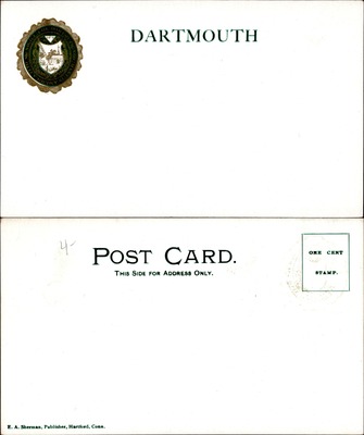 Dartmouth - Dartmouth name and seal on plain white postcard
