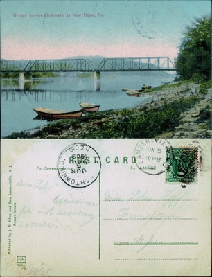 Bridge across Delaware River at New Hope Pennsylvania