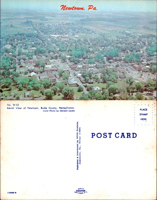 Aerial color view of Newtown, Bucks County, Pennsylvania