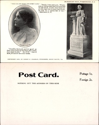 Frances E. Willard Portrait and Statue, Statuary Hall Washington D.C.