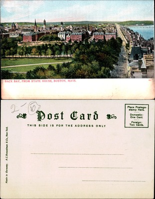 Back Bay from State House, Boston, Massachusetts