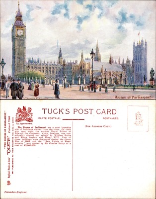 Houses of Parliament London Big Ben Charles Flower painting