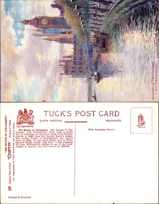 Houses of Parliament and Embankment London Westminster Bridge Tuck