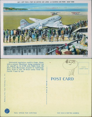 United Air Lines Mainliner departing LaGuardia Airport, New York