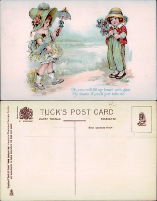 Valentine Children Coquette Scene, Raphael Tuck