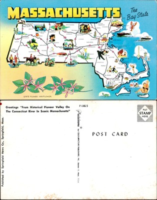 Massachusetts State Map Illustrated, The Bay State