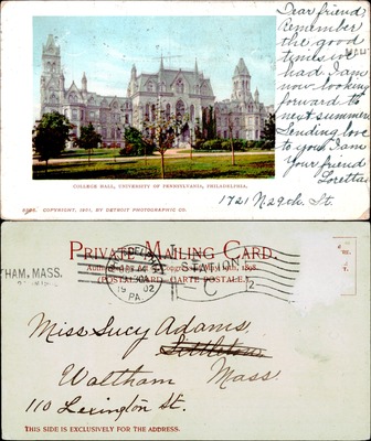 College Hall, UPenn, Philadelphia, 1901 Detroit Photographic