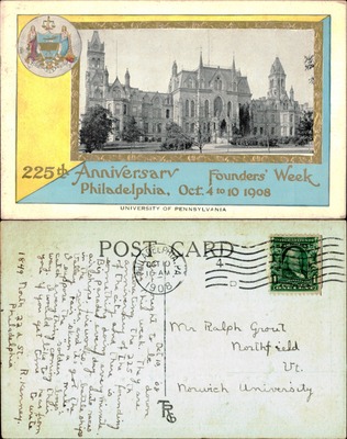 225th Anniversary Founders' Week, Philadelphia 1908 (UPenn)