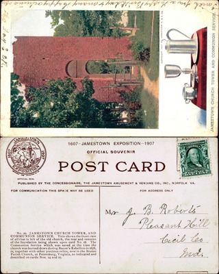 Jamestown Church Tower and Communion Service, 1907 Exposition