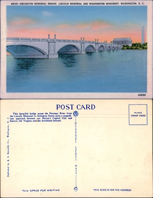 Arlington Memorial Bridge Lincoln Memorial Washington Monument DC