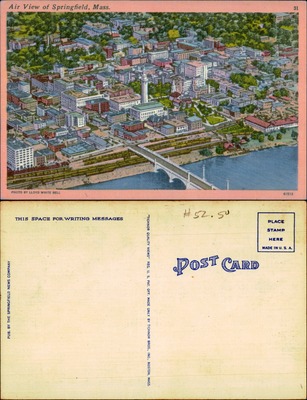 Aerial view of downtown Springfield, Massachusetts