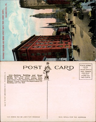 Parkway Building and Broad Street South from Cherry Street, Philadelphia