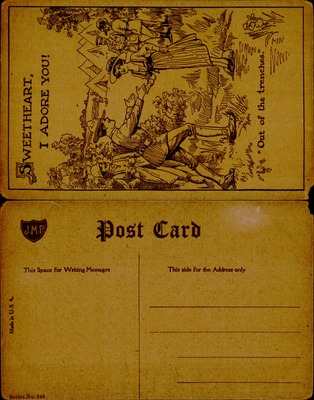WWI comic military sweetheart trench humor postcard