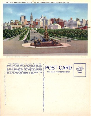 Parkway from Art Museum Looking Toward City Hall, Philadelphia, PA
