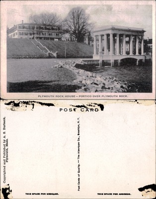 Plymouth Rock House and Portico, Plymouth, MA (Albertype)