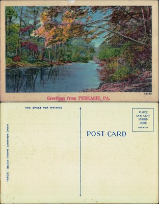Greetings from Perkasie, PA - Autumn Creek Scene