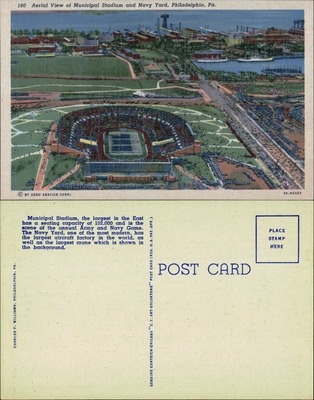 Aerial View of Municipal Stadium and Navy Yard, Philadelphia, PA