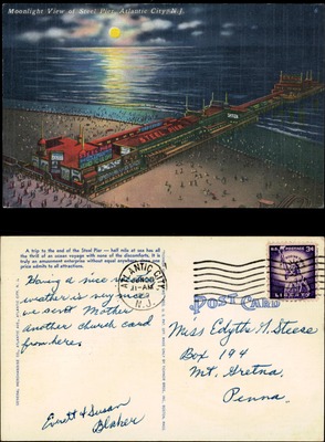 Moonlight View of Steel Pier, Atlantic City, NJ