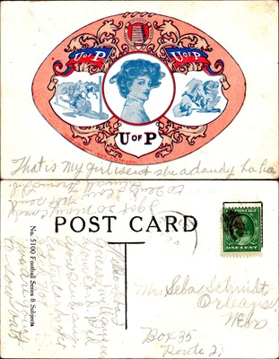 UPenn U of P Pennant Design Novelty Postcard