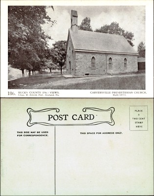 Arnold Bros #186 — Carversville Presbyterian Church built 1873, Bucks County Pennsylvania