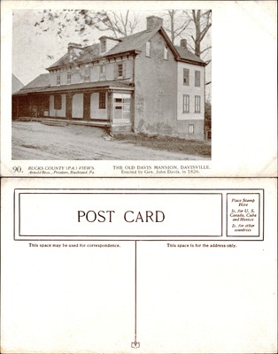 Arnold Bros #090 — Old Davis Mansion, Davisville PA, Erected 1826