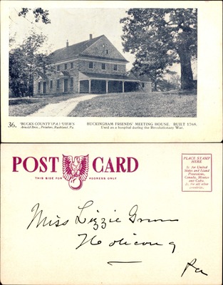 Arnold Bros #036 — Buckingham Friends' Meeting House, Built 1768, Bucks County PA