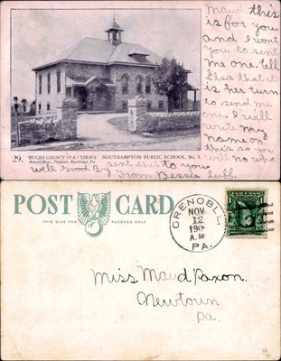 Arnold Bros #029 — Southampton Public School No. 1, Bucks County PA