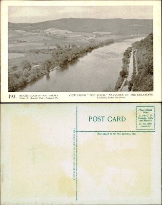 Arnold Bros #193 — View from Top Rock, Narrows of the Delaware, Bucks County PA