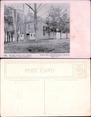 Arnold Bros #086 — Newtown Presbyterian Church, Built 1769, Bucks County PA