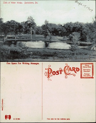 Lake at Water Works, Doylestown, Pennsylvania, 1909