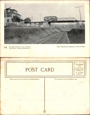 Arnold Bros #064 — Trolley Bridge over rail cut, Wycombe, Bucks County PA