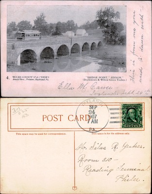 Arnold Bros #004 — Bridge Point stone arch trolley bridge, Edison, Bucks County PA