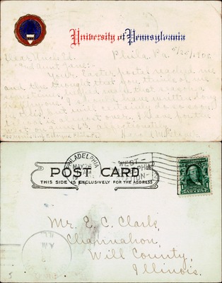 UPenn Letterhead Postcard Philadelphia PA 1905