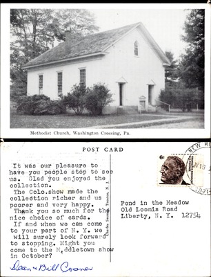 Methodist Church building, Washington Crossing PA, real photo