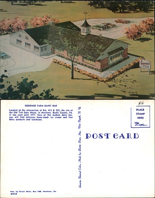 Goodnoe Farm Dairy Bar aerial view Newtown Bucks County Pennsylvania