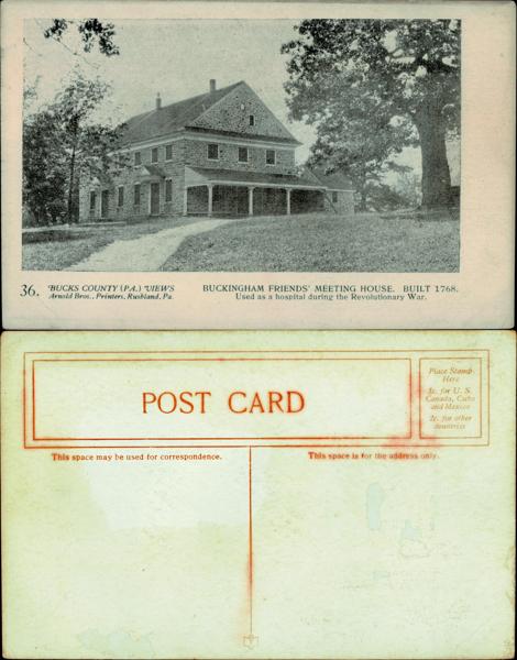 Arnold Bros 036: Buckingham Friends' Meeting House, historic landmark.
