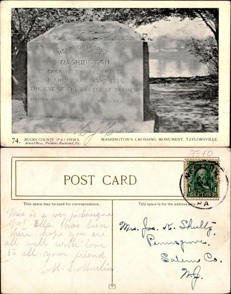Arnold Bros 074: Washington's Crossing Monument in Bucks County, PA
