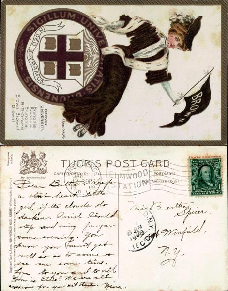Brown - Brown Seal with Woman Holding Flag