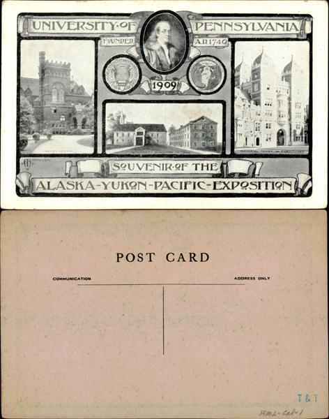 UPenn - UPenn Alaska Yukon 1909 Exhibition Postcard