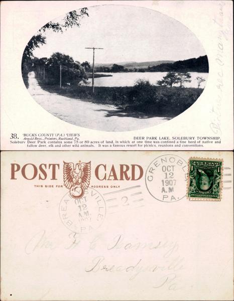 Arnold Bros 038: Scenic view of Deer Park Lake, Solebury Township

