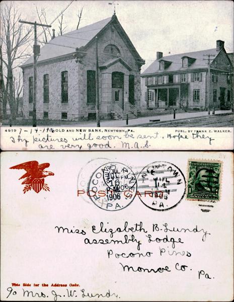 Historic old and new bank in Newtown, PA.