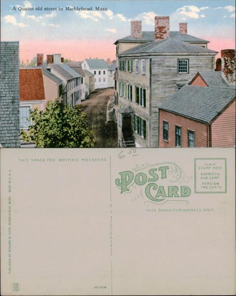 Charming street in historic Marblehead, MA.