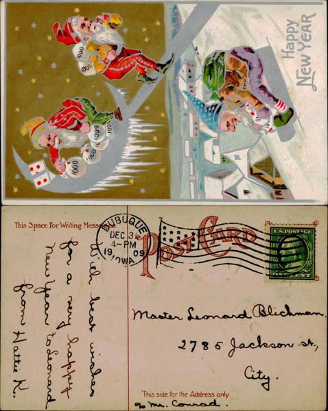 Cheerful Santas Celebrating New Year